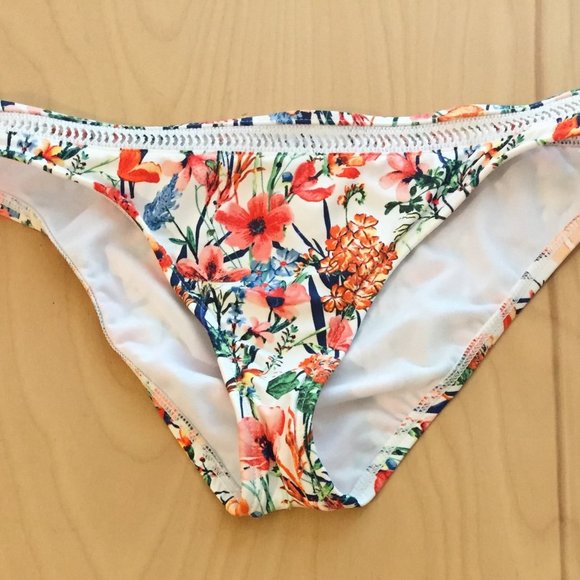 LUCKY BRAND Women's Floral Print Bikini Bottom Size S - Picture 2 of 4